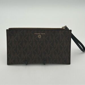 Michael Kors Dark Brown Logo Wristlet